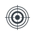 Simple flat vector icon of a target with crosshairs for goals and precision Royalty Free Stock Photo