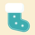 Simple flat vector illustration of a Christmas boot Royalty Free Stock Photo