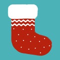 Simple flat vector illustration of a Christmas boot Royalty Free Stock Photo