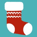 Simple flat vector illustration of a Christmas boot Royalty Free Stock Photo