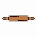 Cartoon Rolling Pin Icon for Baking and Kitchen Royalty Free Stock Photo