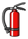 Simple flat vector illustration of fire extinguisher Royalty Free Stock Photo