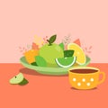 Simple flat vector illustration of a food on the table