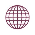 Simple Flat Vector Illustration of a Globe, Showing Global Connectivity and World Network Royalty Free Stock Photo