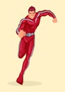 Superhero in running pose