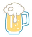 Vector web icon of a beer mug with foam Royalty Free Stock Photo