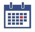 Vector web icon of a calendar sheet with important date marked in red