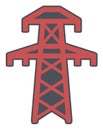 Vector web icon of an electrical tower utility pole