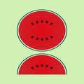 Simple flat watermelon illustration