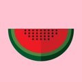 Simple Flat Watermelon Slice Vector Illustration