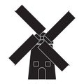 Simple flat windmill icon