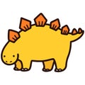 Simple and flat yellow Stegosaurus