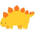 Simple and flat yellow Stegosaurus