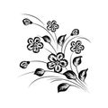 Simple floral background in black and white Royalty Free Stock Photo