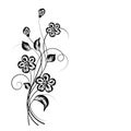 Simple floral background in black and white Royalty Free Stock Photo