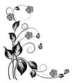 Simple floral background in black and white Royalty Free Stock Photo