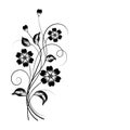 Simple floral background in black and white Royalty Free Stock Photo