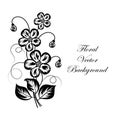 Simple floral background in black and white Royalty Free Stock Photo