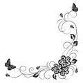 Simple floral background in black and white Royalty Free Stock Photo