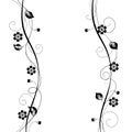 Simple floral background in black and white Royalty Free Stock Photo