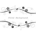 Simple floral background in black and white Royalty Free Stock Photo