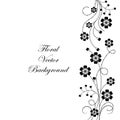 Simple floral background in black and white Royalty Free Stock Photo