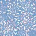 Simple floral background with white flowers on a blue background. Drawn floral textures. Blue ornament to decorate fabrics, tiles