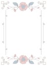 Simple floral border card template vector eps 10