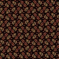 Small red flowers on a black background Simple modest botanical fabric pattern