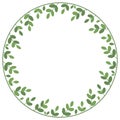 Simple floral frame. Round border. Design element for greeting card, wedding, birthday invitation, easter design. Vector