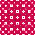 Simple vector minimalist floral geometric seamless pattern. Red and white color Royalty Free Stock Photo