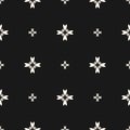 Simple floral pattern. Abstract black and white vector seamless texture Royalty Free Stock Photo