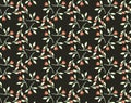 Simple floral pattern with decorative coral tulips on a black background in vintage style Baby Doll Ditsy Dress Floral Print Royalty Free Stock Photo