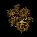 simple floral pattern for mehendi , embroidery Royalty Free Stock Photo
