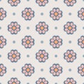 Simple floral pattern. Vector minimalist seamless texture with flower shapes. Abstract minimal geometric background Royalty Free Stock Photo