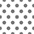 Simple floral pattern. Vector minimalist seamless texture with tiny flower shapes. Abstract minimal geometric monochrome Royalty Free Stock Photo