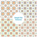 Simple Floral Tile Pattern Set