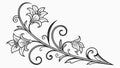 Simple Floral Vine Vector Design Element, vector design Generative AI Royalty Free Stock Photo