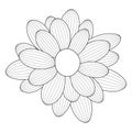 Simple flower chamomile drawn by lines. Vector Illustration Royalty Free Stock Photo