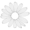 Simple flower chamomile drawn by lines. Vector Illustration Royalty Free Stock Photo