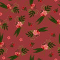 Simple flower composition repeat pattern design