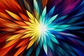 Simple flower effect abstract colorful background in the style of radiating lines which is generated by AI.