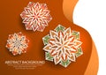 Simple Flower Ornament Orange Background. Design Graphic Vector Royalty Free Stock Photo