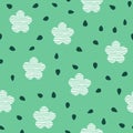 Simple flower stripe doodle repeat pattern design