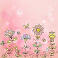 Simple flowers on a beautiful pink background Royalty Free Stock Photo