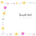 Simple flowers decorative frame greeting card Royalty Free Stock Photo