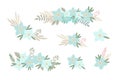 Simple flowers pastel-colored floral arrangement in flat style vector illustration, symbol of spring, cozy home, Easter holidays Royalty Free Stock Photo