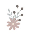 Simple flowers pastel-colored floral arrangement in flat style vector illustration, symbol of spring, cozy home, Easter holidays c Royalty Free Stock Photo