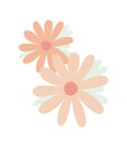 Simple flowers pastel-colored floral arrangement in flat style vector illustration, symbol of spring, cozy home Royalty Free Stock Photo