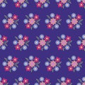 Simple flowers seamless pattern. Summer vector background